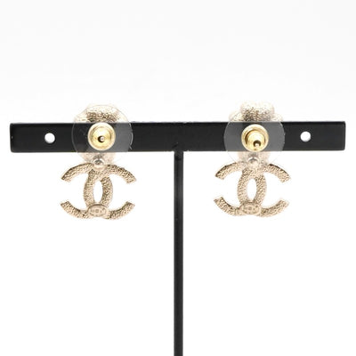 シャネル CHANEL ピアス イヤリング ゴールド ホワイト ココマーク フラワー ラインストーン