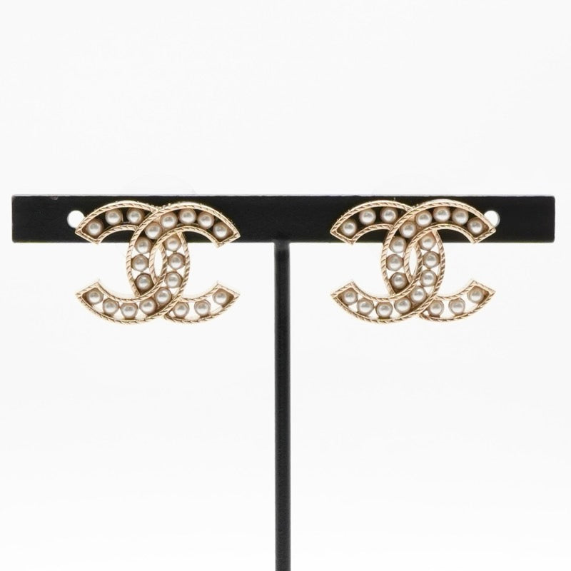 シャネル CHANEL ピアス イヤリング ゴールド ホワイト ココマーク