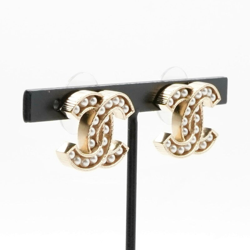 シャネル CHANEL ピアス イヤリング ゴールド ホワイト ココマーク