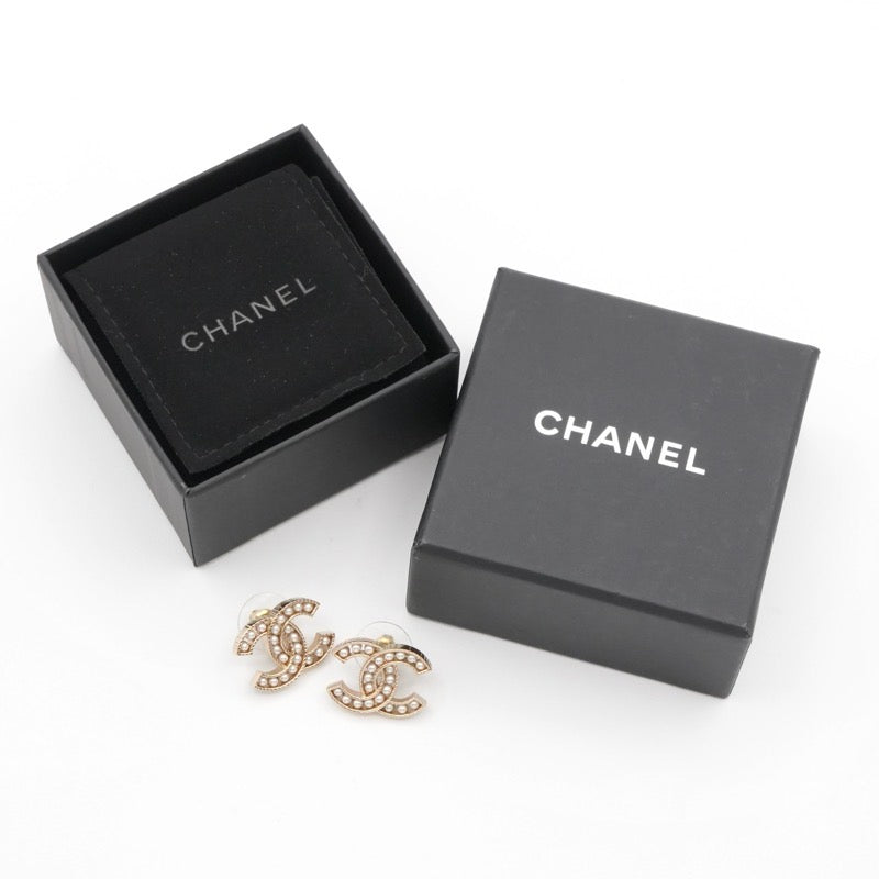 シャネル CHANEL ピアス イヤリング ゴールド ホワイト ココマーク