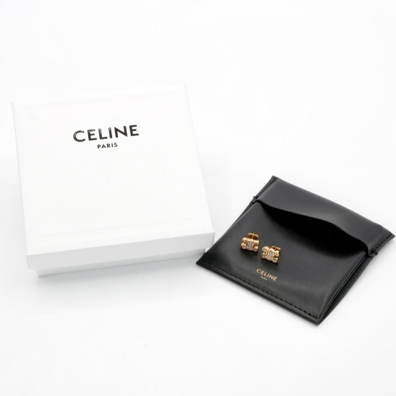 セリーヌ CELINE ピアス イヤリング ゴールド トリオンフ ラインストーン