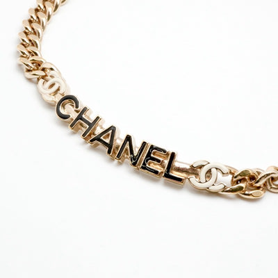 シャネル CHANEL ネックレス ペンダント チョーカー ゴールド ブラック ホワイト ココマーク ロゴ
