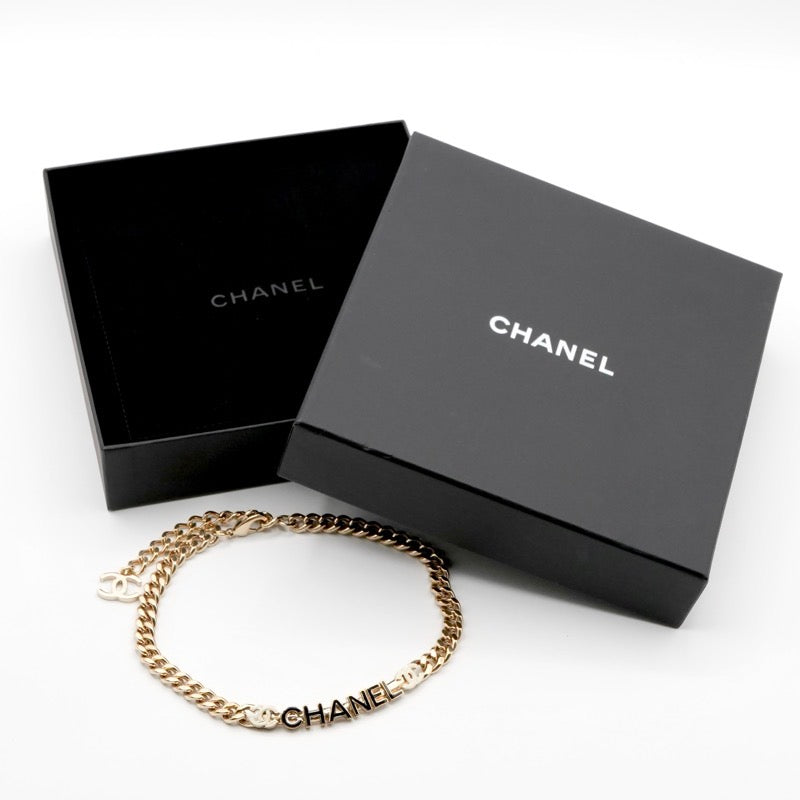 シャネル CHANEL ネックレス ペンダント チョーカー ゴールド ブラック ホワイト ココマーク ロゴ