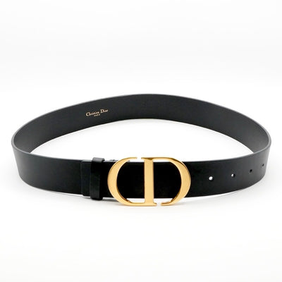 クリスチャンディオール CHRISTIAN DIOR ベルト レザー ブラック ゴールド CDロゴ Dior 30 MONTAIGNE