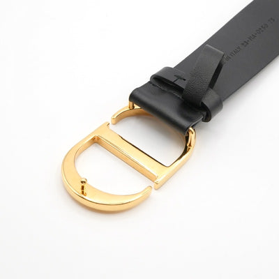 クリスチャンディオール CHRISTIAN DIOR ベルト レザー ブラック ゴールド CDロゴ Dior 30 MONTAIGNE