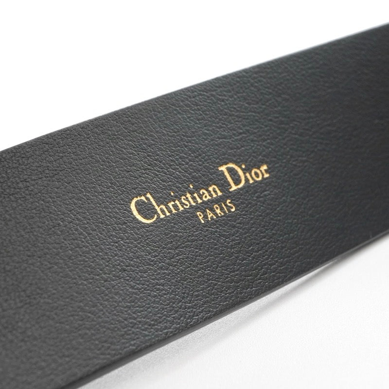 クリスチャンディオール CHRISTIAN DIOR ベルト レザー ブラック ゴールド CDロゴ Dior 30 MONTAIGNE