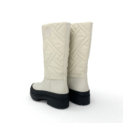 エルメス HERMES フジ ブーツ ロングブーツ 靴 シューズ レザー アイボリー エクスリブリス キルティング