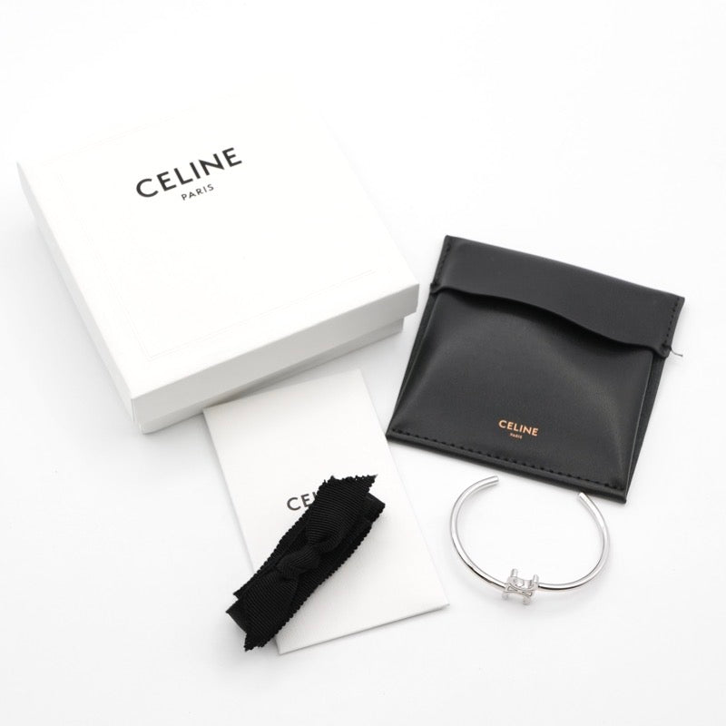 セリーヌ CELINE ブレスレット バングル カフ シルバー トリオンフ アシンメトリック カフ