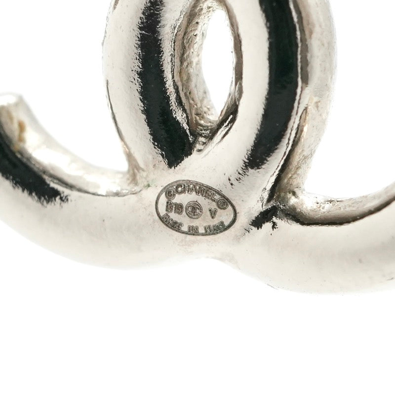 シャネル CHANEL ピアス イヤリング GP シルバー ココマーク リボン ラインストーン