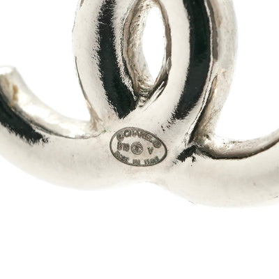 シャネル CHANEL ピアス イヤリング GP シルバー ココマーク リボン ラインストーン