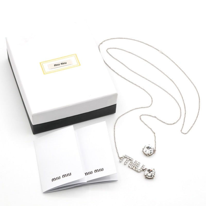 ミュウミュウ MIUMIU ネックレス ペンダント チョーカー シルバー