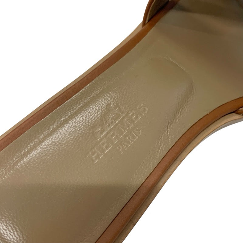 エルメス HERMES オラン サンダル 靴 シューズ レザー ブラウン フラット ミュール