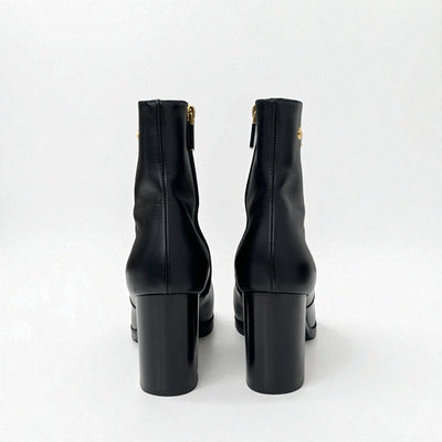 クリスチャンディオール CHRISTIAN DIOR D-Town ブーツ ショートブーツ 靴 シューズ レザー ブラック ゴールド ロゴ