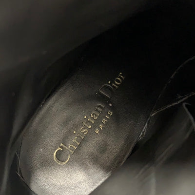 クリスチャンディオール CHRISTIAN DIOR D-Town ブーツ ショートブーツ 靴 シューズ レザー ブラック ゴールド ロゴ