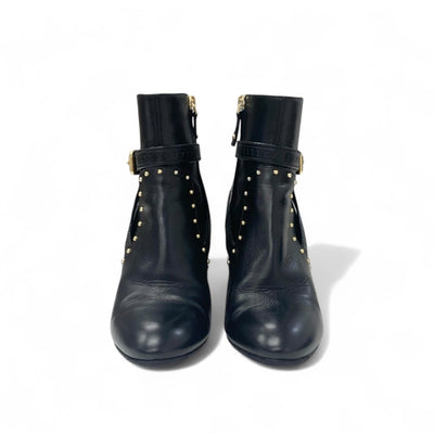 ルイヴィトン LOUIS VUITTON シルエットライン モノグラム ブーツ ショートブーツ 靴 シューズ レザー ブラック ブラウン アンクルブーツ LVロゴ ベルト スタッズ