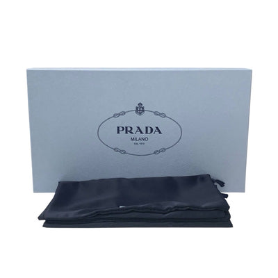プラダ PRADA サンダル 靴 シューズ スエード レザー ブラック 未使用 ロゴ ビロード ミュール