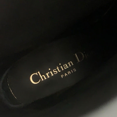 クリスチャンディオール CHRISTIAN DIOR DIOR EMPREINTE ブーツ ショートブーツ 靴 シューズ レザー ブラック 黒 ゴールド ベルト ロゴ