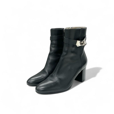 エルメス HERMES サンジェルマン ブーツ ショートブーツ 靴 シューズ レザー ブラック 黒 シルバー ケリー金具