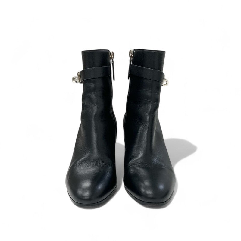 エルメス HERMES サンジェルマン ブーツ ショートブーツ 靴 シューズ レザー ブラック 黒 シルバー ケリー金具