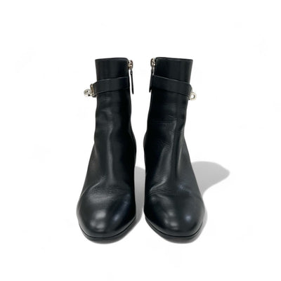 エルメス HERMES サンジェルマン ブーツ ショートブーツ 靴 シューズ レザー ブラック 黒 シルバー ケリー金具