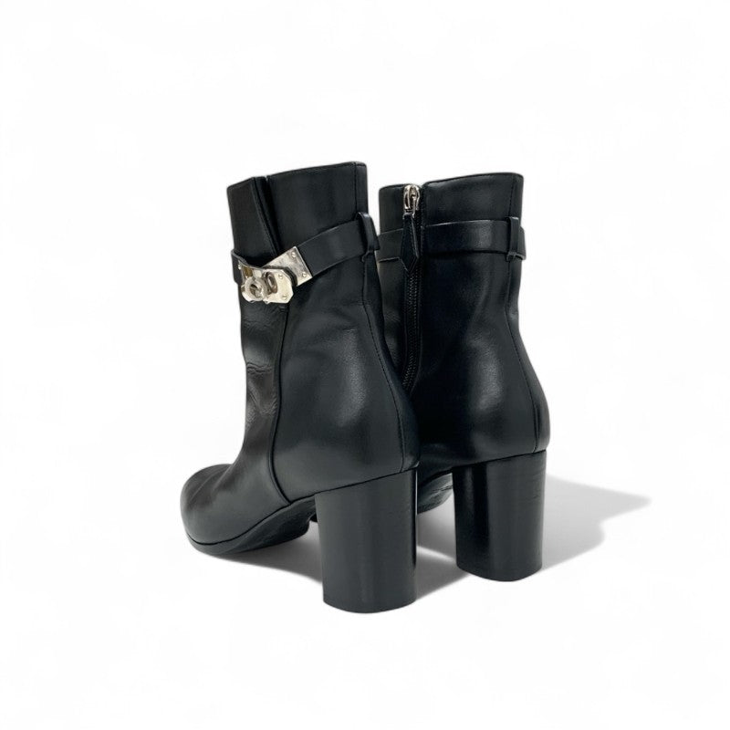 エルメス HERMES サンジェルマン ブーツ ショートブーツ 靴 シューズ レザー ブラック 黒 シルバー ケリー金具