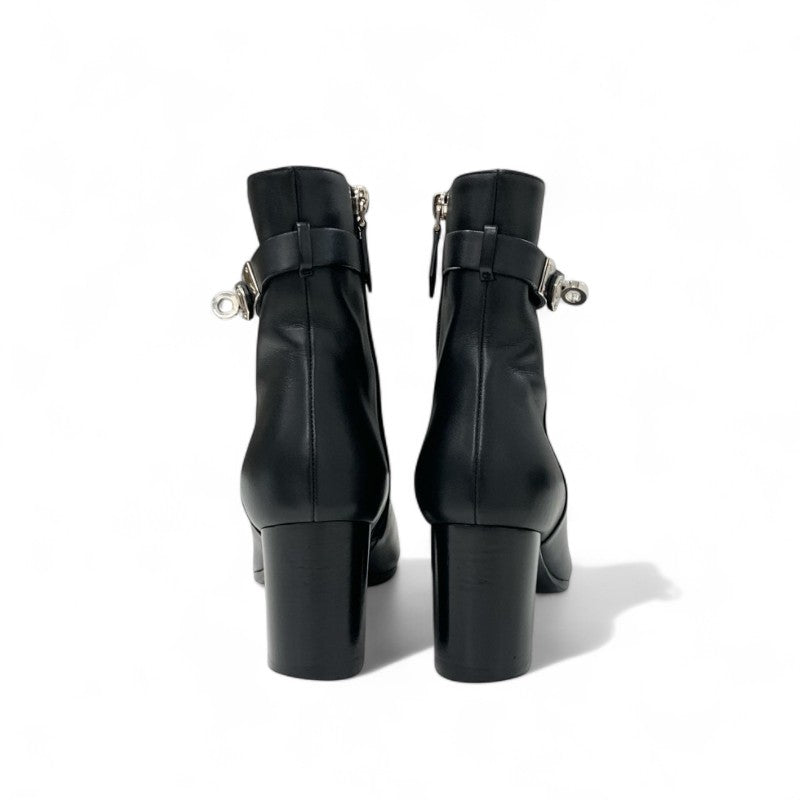 エルメス HERMES サンジェルマン ブーツ ショートブーツ 靴 シューズ レザー ブラック 黒 シルバー ケリー金具