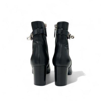 エルメス HERMES サンジェルマン ブーツ ショートブーツ 靴 シューズ レザー ブラック 黒 シルバー ケリー金具