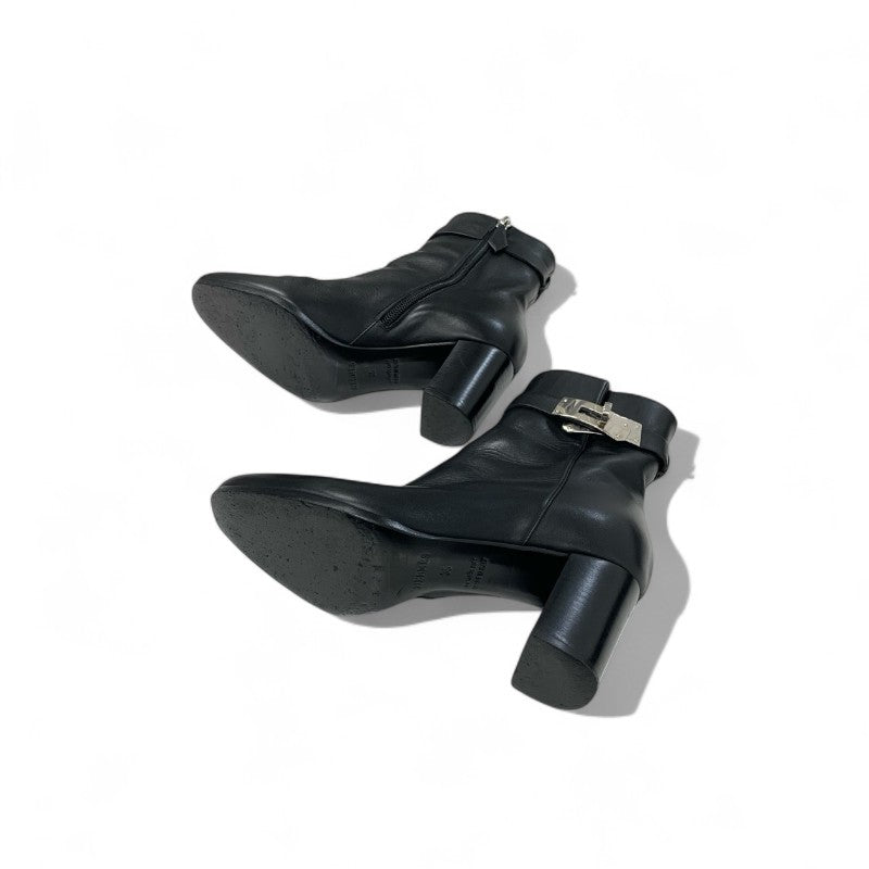 エルメス HERMES サンジェルマン ブーツ ショートブーツ 靴 シューズ レザー ブラック 黒 シルバー ケリー金具