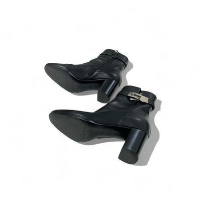 エルメス HERMES サンジェルマン ブーツ ショートブーツ 靴 シューズ レザー ブラック 黒 シルバー ケリー金具