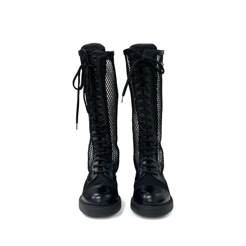 プラダ PRADA ブーツ ロングブーツ 靴 シューズ メッシュ レザー