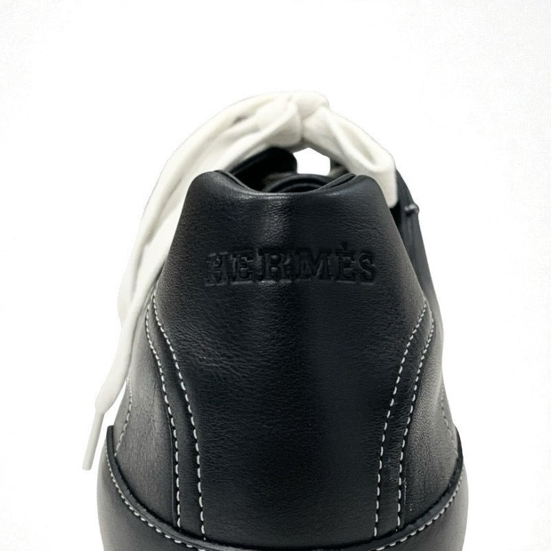 エルメス HERMES トレイル スニーカー 靴 シューズ レザー ブラック 黒 未使用 ロゴ メンズ