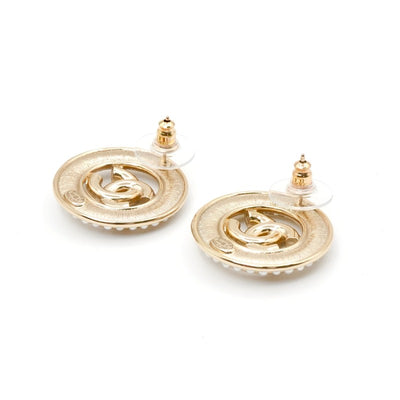 シャネル CHANEL ピアス イヤリング ゴールド ココマーク ラウンド ラインストーン