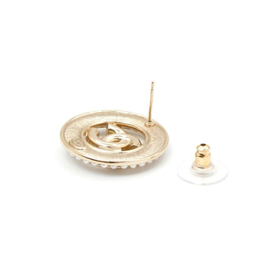 シャネル CHANEL ピアス イヤリング ゴールド ココマーク ラウンド ラインストーン