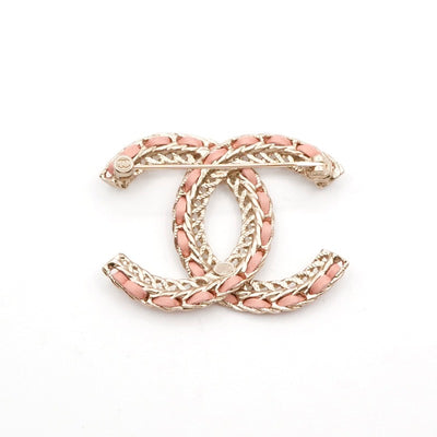 シャネル CHANEL ブローチ コサージュ ゴールド ピンク ココマーク チェーン