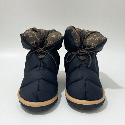 ルイヴィトン LOUIS VUITTON ピローライン モノグラム ブーツ ショートブーツ 靴 シューズ ナイロン ブラック ブラウン 未使用 アンクルブーツ