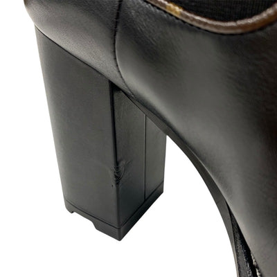 ルイヴィトン LOUIS VUITTON ボブールライン モノグラム ブーツ ショートブーツ 靴 シューズ レザー ブラック ロゴ アンクルブーツ