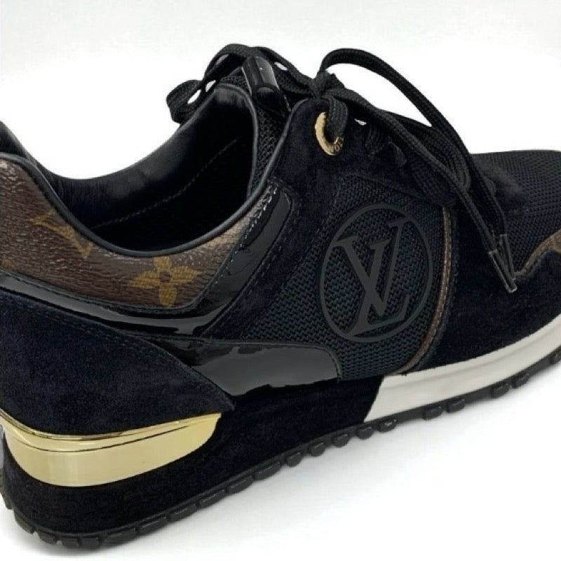 ルイヴィトン LOUIS VUITTON ランアウェイライン モノグラム スニーカー 靴 シューズ レザー ファブリック スエード ブラック ブラウン LVロゴ インヒール