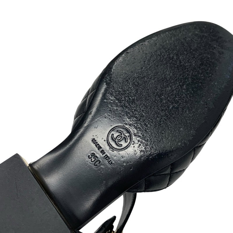 シャネル CHANEL フラットシューズ 靴 シューズ ラムスキン パテント ブラック ゴールド 黒 ココマーク マトラッセ メリージェーン ストラップ