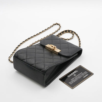 シャネル CHANEL 携帯・スマホアクセサリー ブラック ゴールド ココマーク マトラッセ フォンポーチ