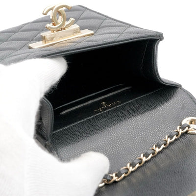 シャネル CHANEL 携帯・スマホアクセサリー ブラック ゴールド ココマーク マトラッセ フォンポーチ