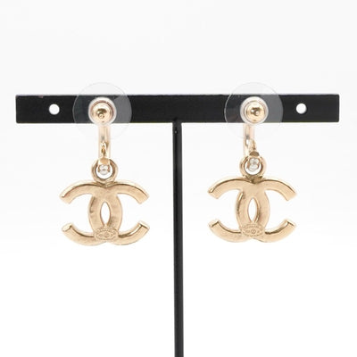 シャネル CHANEL ピアス イヤリング ゴールド ホワイト ココマーク フープ