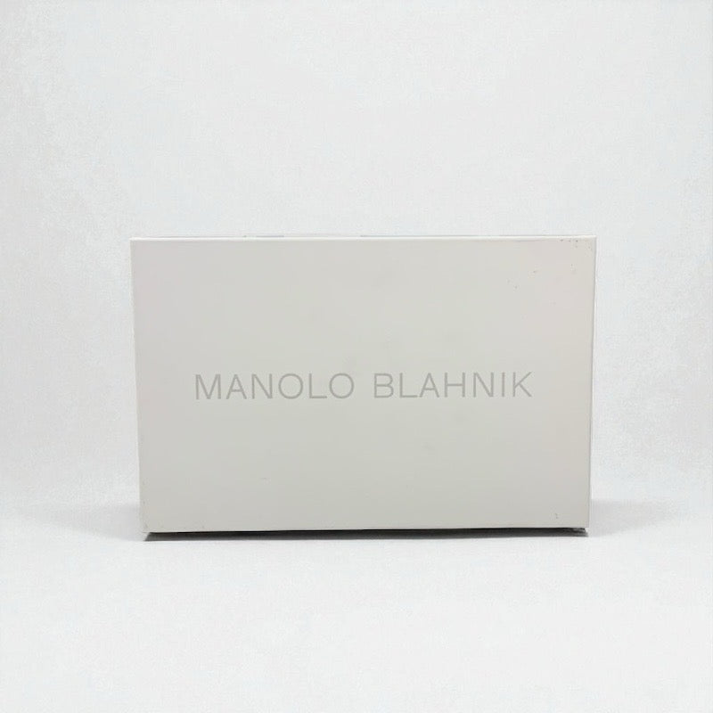 マノロブラニク MANOLO BLAHNIK ハンギシ フラットシューズ 靴 シューズ ファブリック サテン グレー レース ビジュー パーティーシューズ