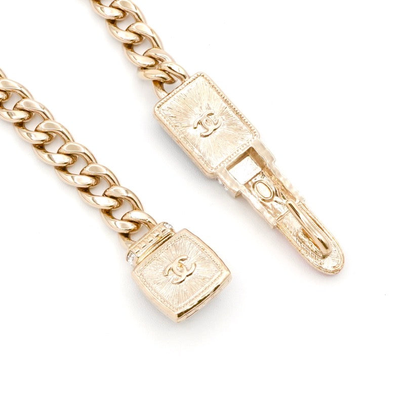 シャネル CHANEL ネックレス ペンダント チョーカー ゴールド ブラック ピンク ココマーク リップ ラインストーン チェーン