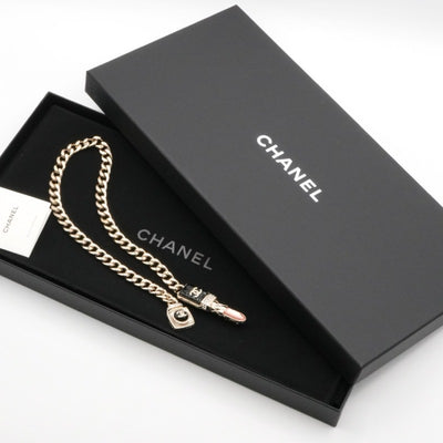 シャネル CHANEL ネックレス ペンダント チョーカー ゴールド ブラック ピンク ココマーク リップ ラインストーン チェーン
