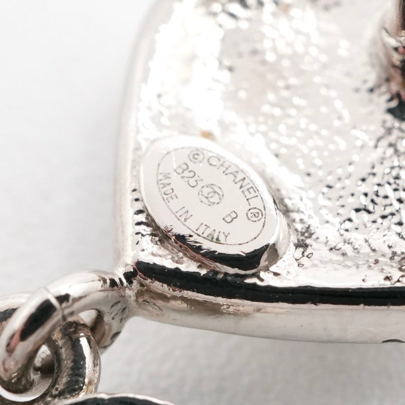 シャネル CHANEL ピアス イヤリング シルバー ココマーク ラインストーン ハート