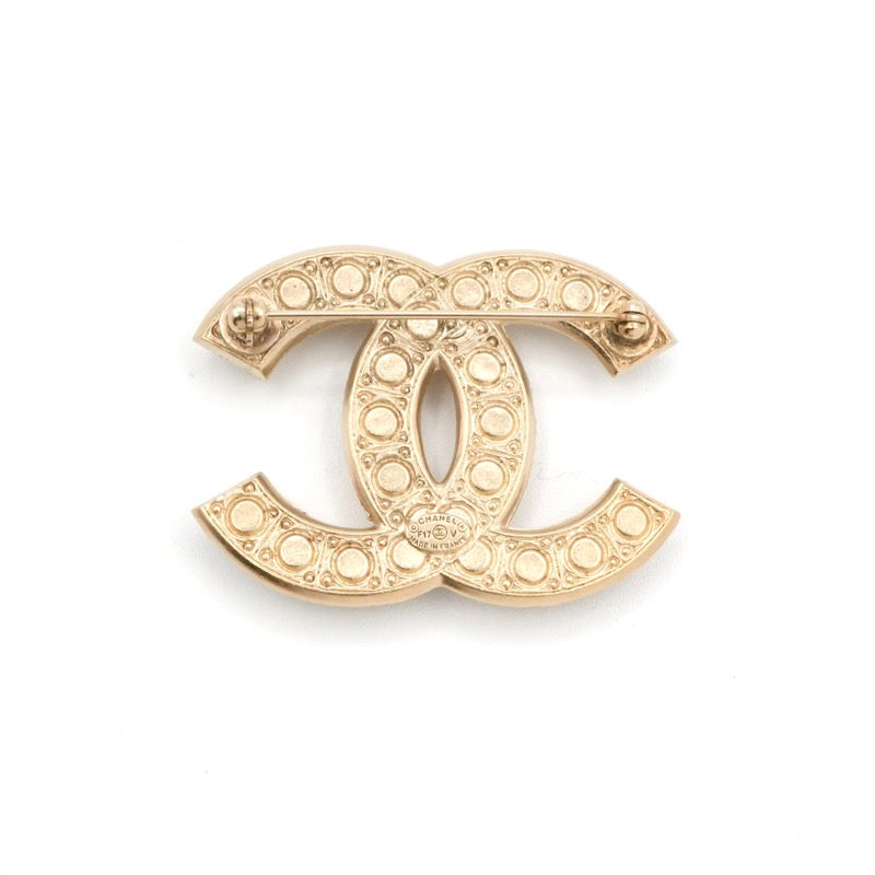 シャネル CHANEL ブローチ コサージュ ゴールド ココマーク ラインストーン