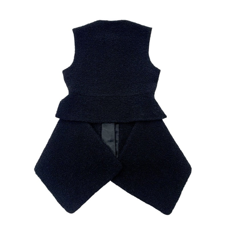 ルイヴィトン LOUIS VUITTON アウター ブラック ベスト ジレ ウール ペプラムベスト 22AW