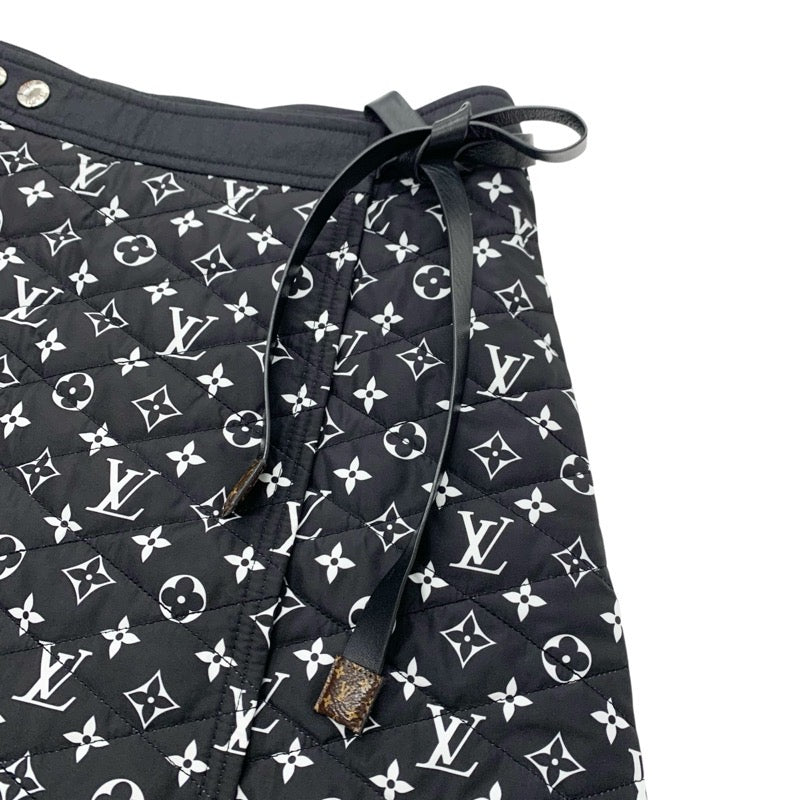 ルイヴィトン LOUIS VUITTON モノグラム スカート ブラック ホワイト グラフィックキルテッド ラップスカート