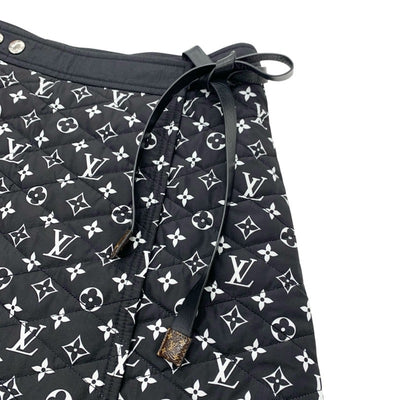 ルイヴィトン LOUIS VUITTON モノグラム スカート ブラック ホワイト グラフィックキルテッド ラップスカート