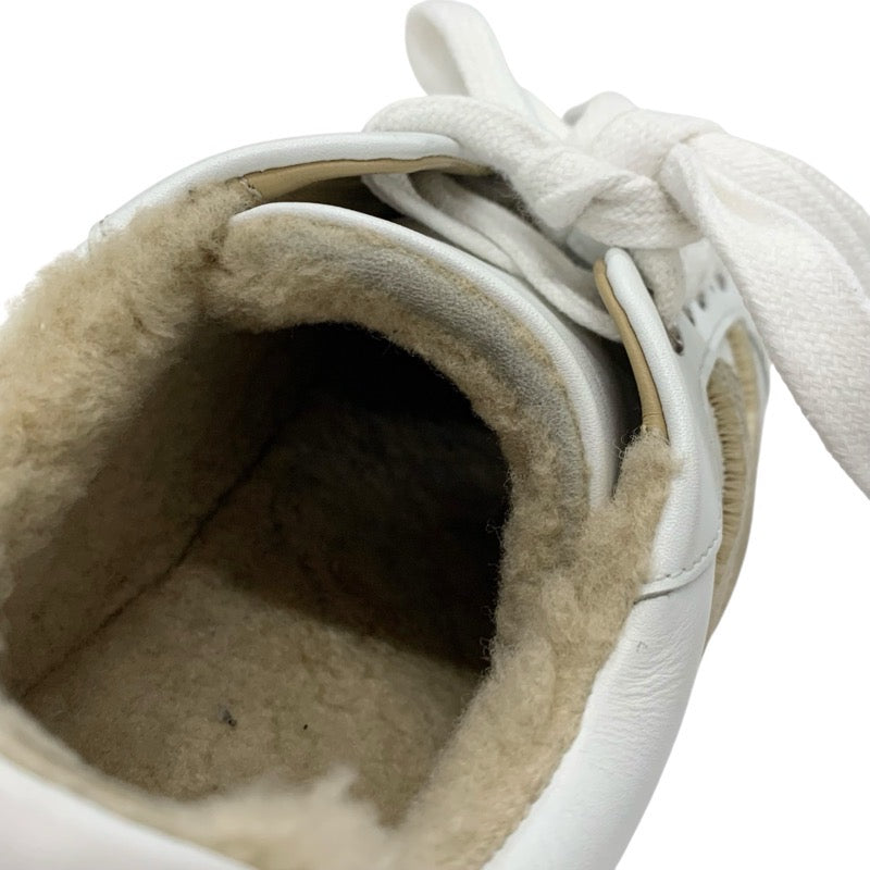 エルメス HERMES アヴァンタージュ スニーカー 靴 シューズ レザー ムートン ホワイト ベージュ Hロゴ